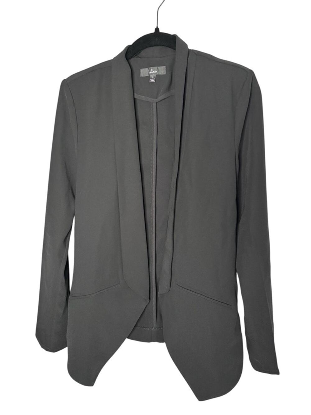 Lulus Black Open Front Long Sleeve Blazer Jacket Small
